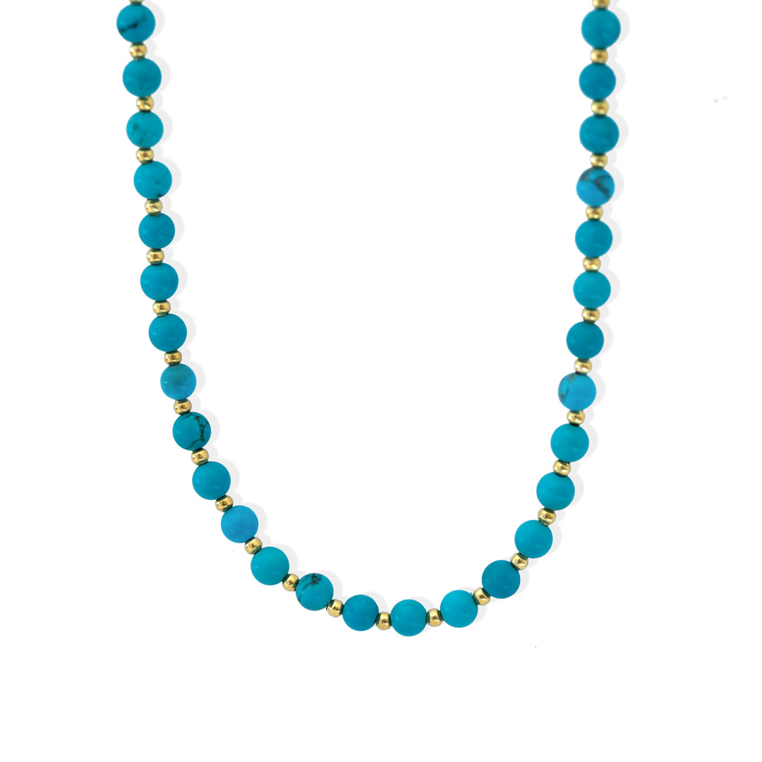 Nefertiti Necklace Gold and Turquoise