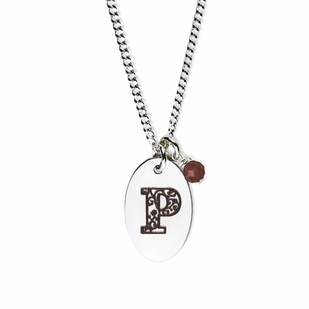 Birthstone-love-letter-p-silver red garnet