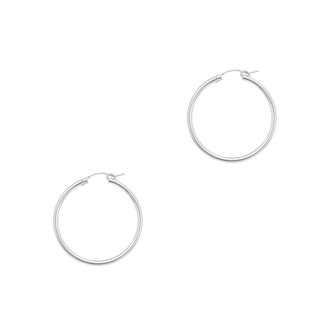 Perfect Hoop Earrings - Silver 34mm