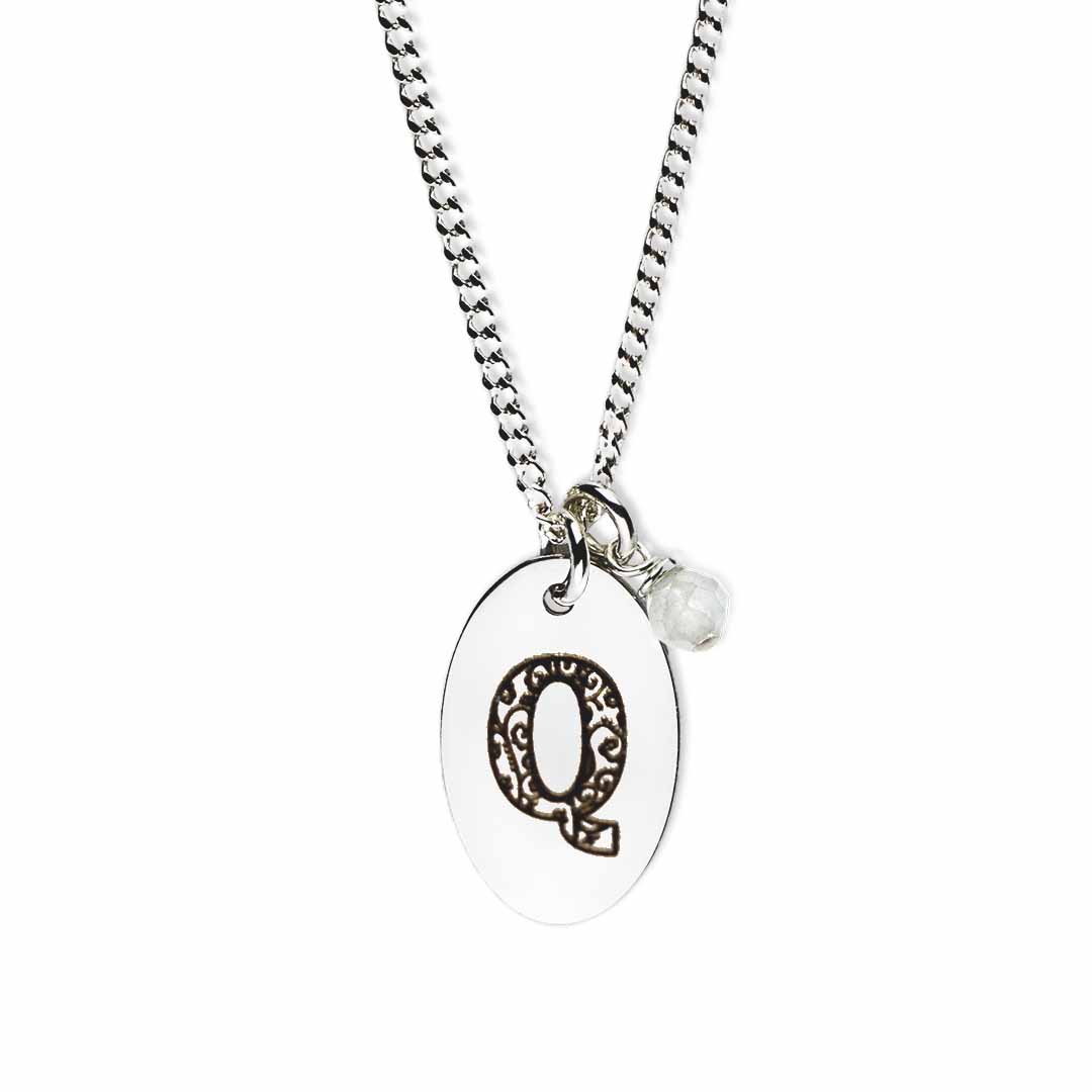 Birthstone-love-letter-q-silver clear quartz