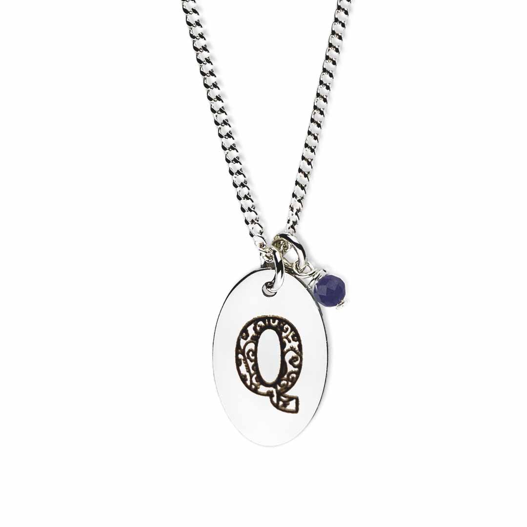 Birthstone-love-letter-q-silver sapphire