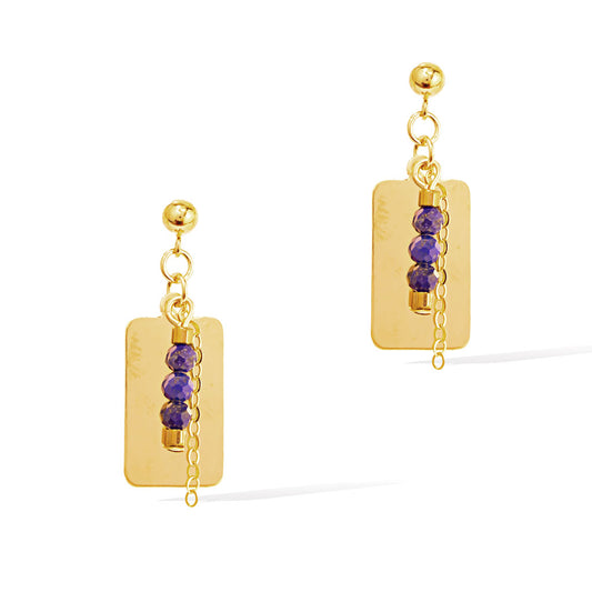 Reflections Lapis Lazuli Drop Earrings - Gold and Lapis Lazuli
