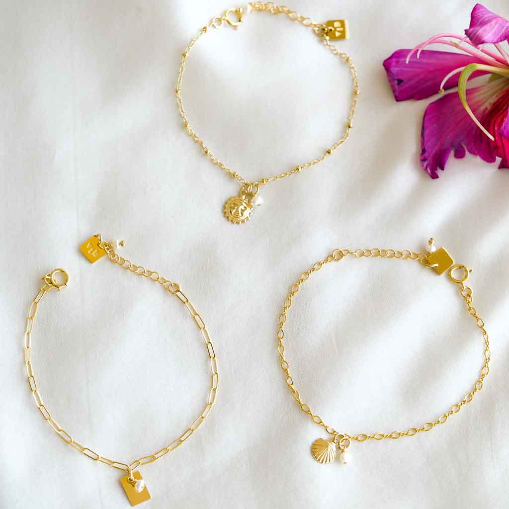 Reflections, sun, seashore bracelets gold