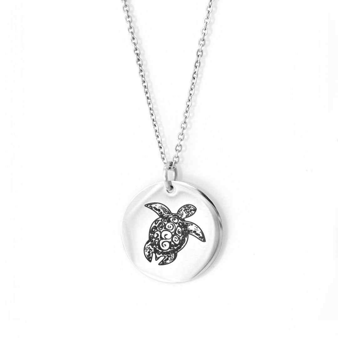 Sea Turtle Pendant Single Rhodium