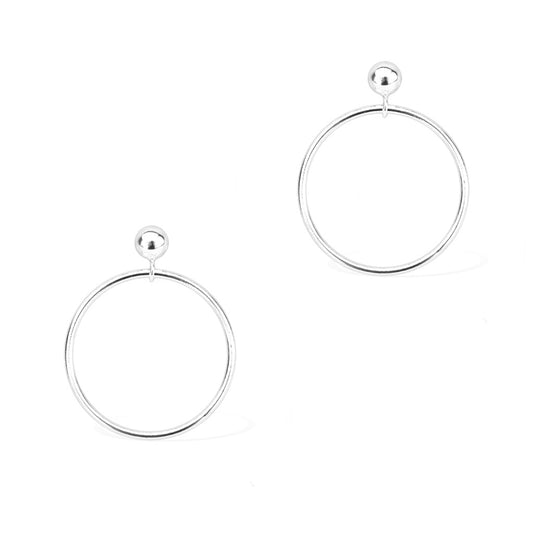 Silver Halo Earrings - Silver