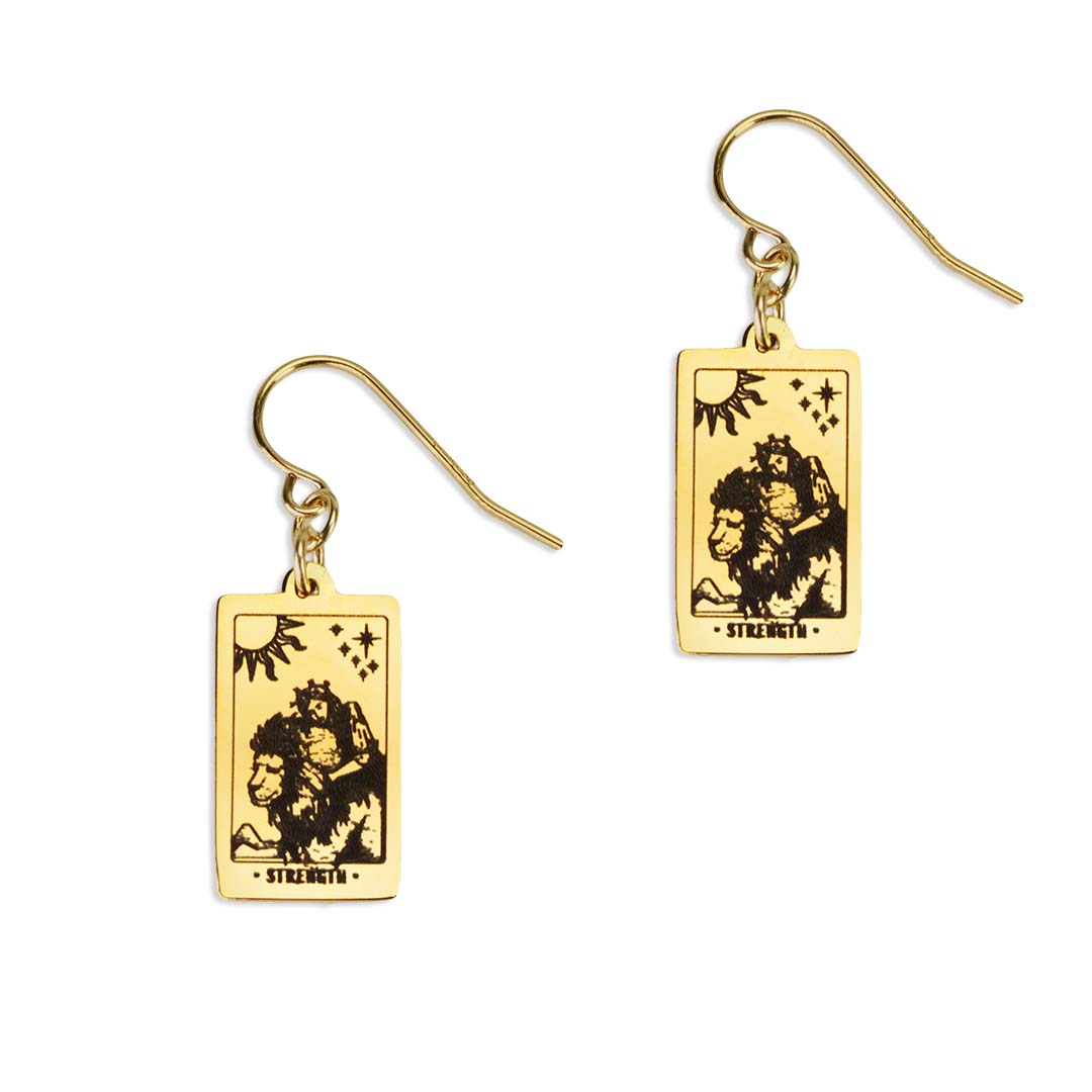 Strength Tarot Earrings 14K gold filled jewellery