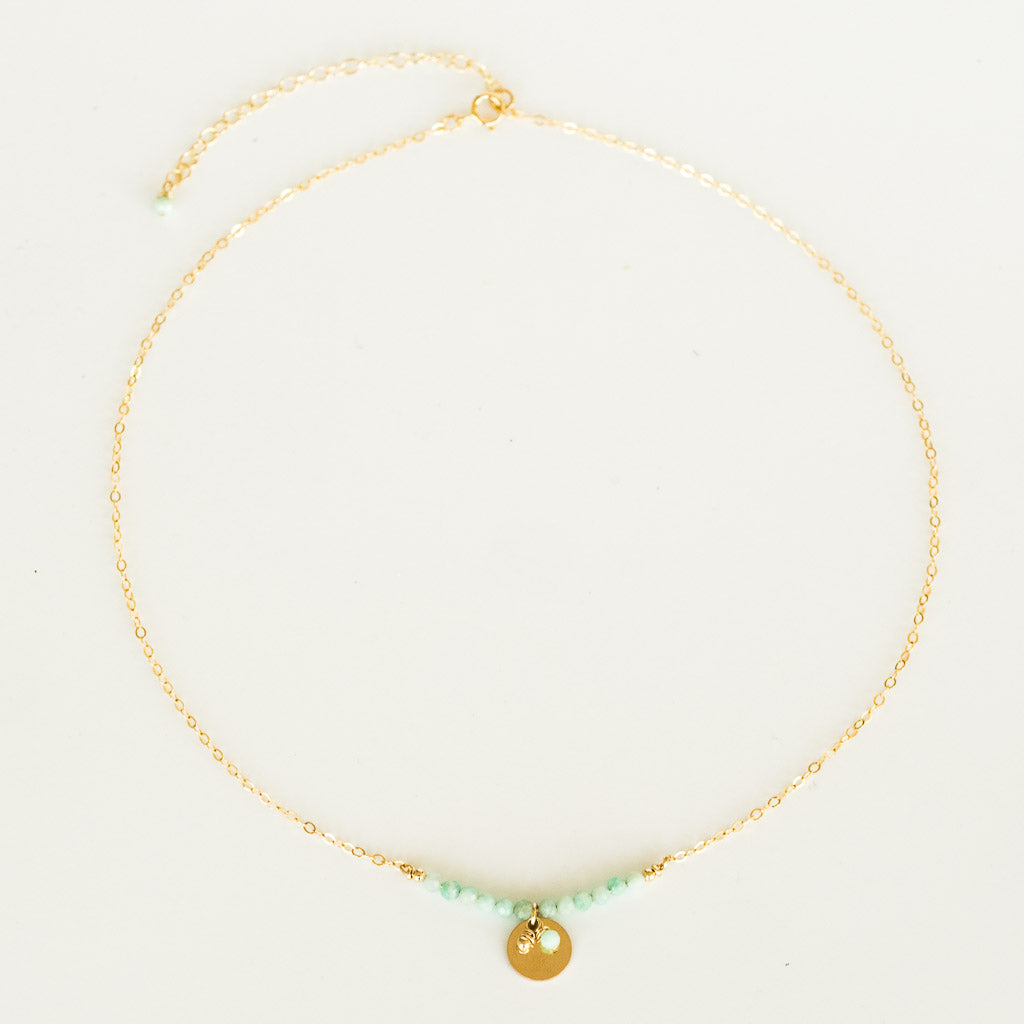 The Aura Necklace - Gold and Amazonite