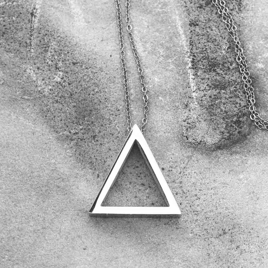 Triangle Elements Pendant - Rhodium