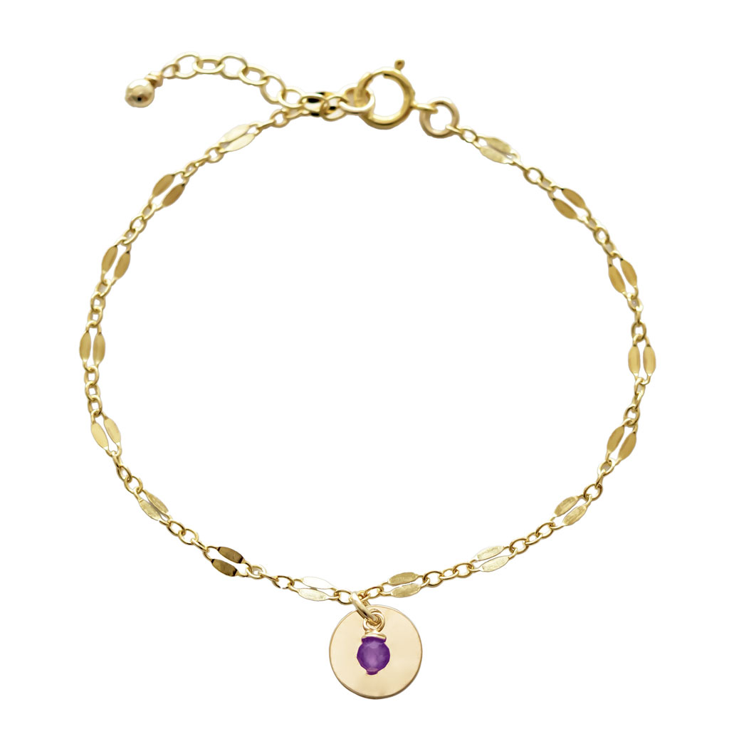 Unity Bracelet - Gold and Amethyst