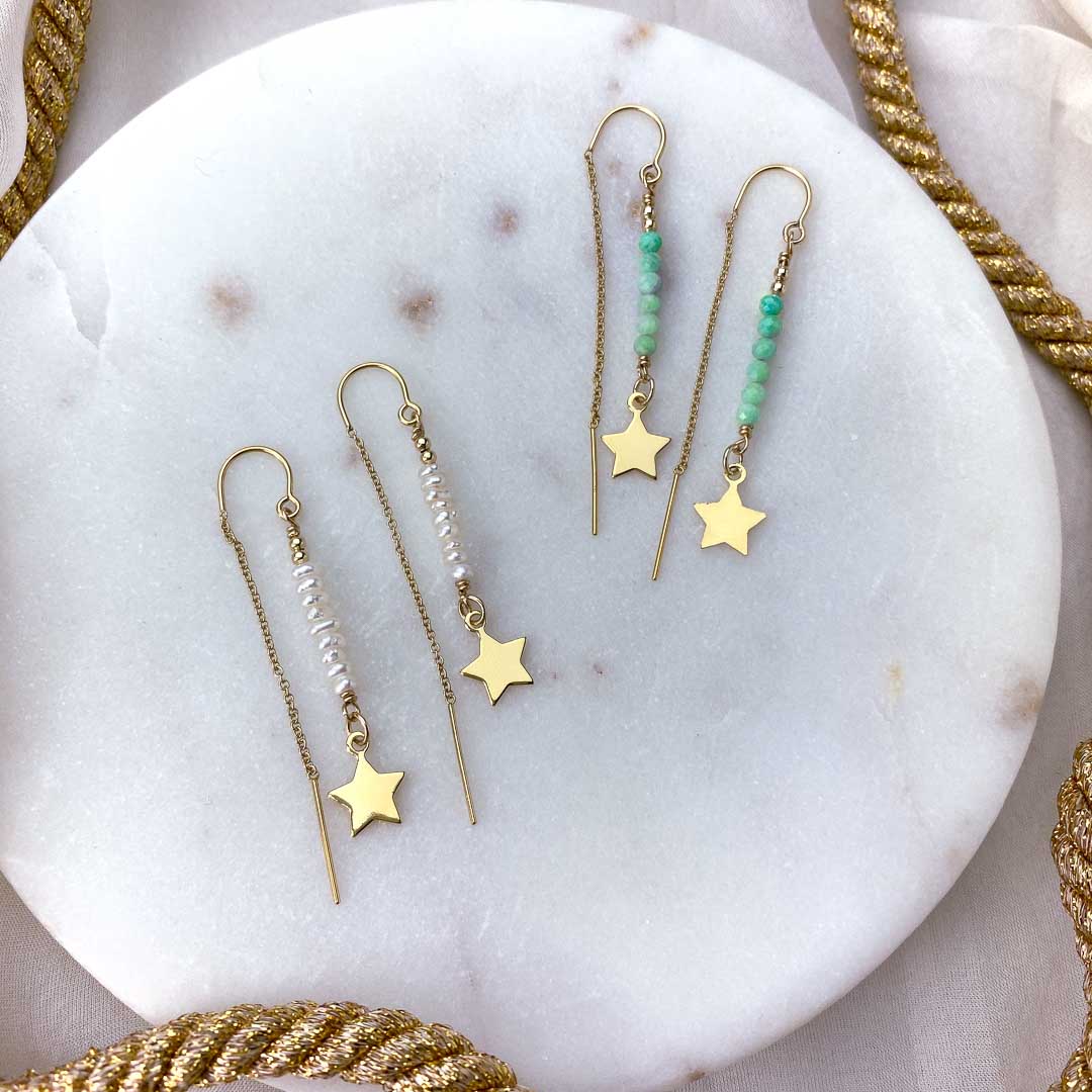 You're A Star Drop Earrings  flatlay
