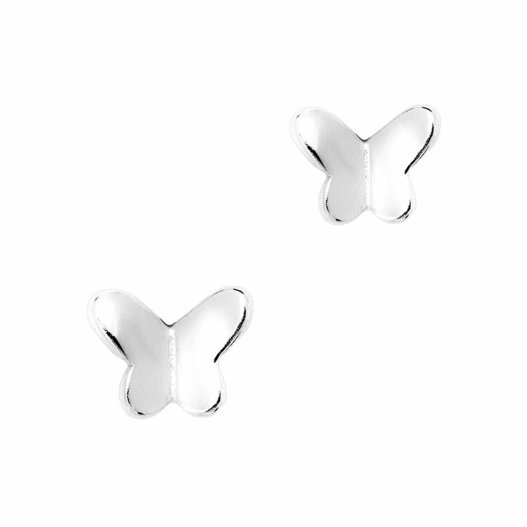 Butterfly Stud Earrings - Silver