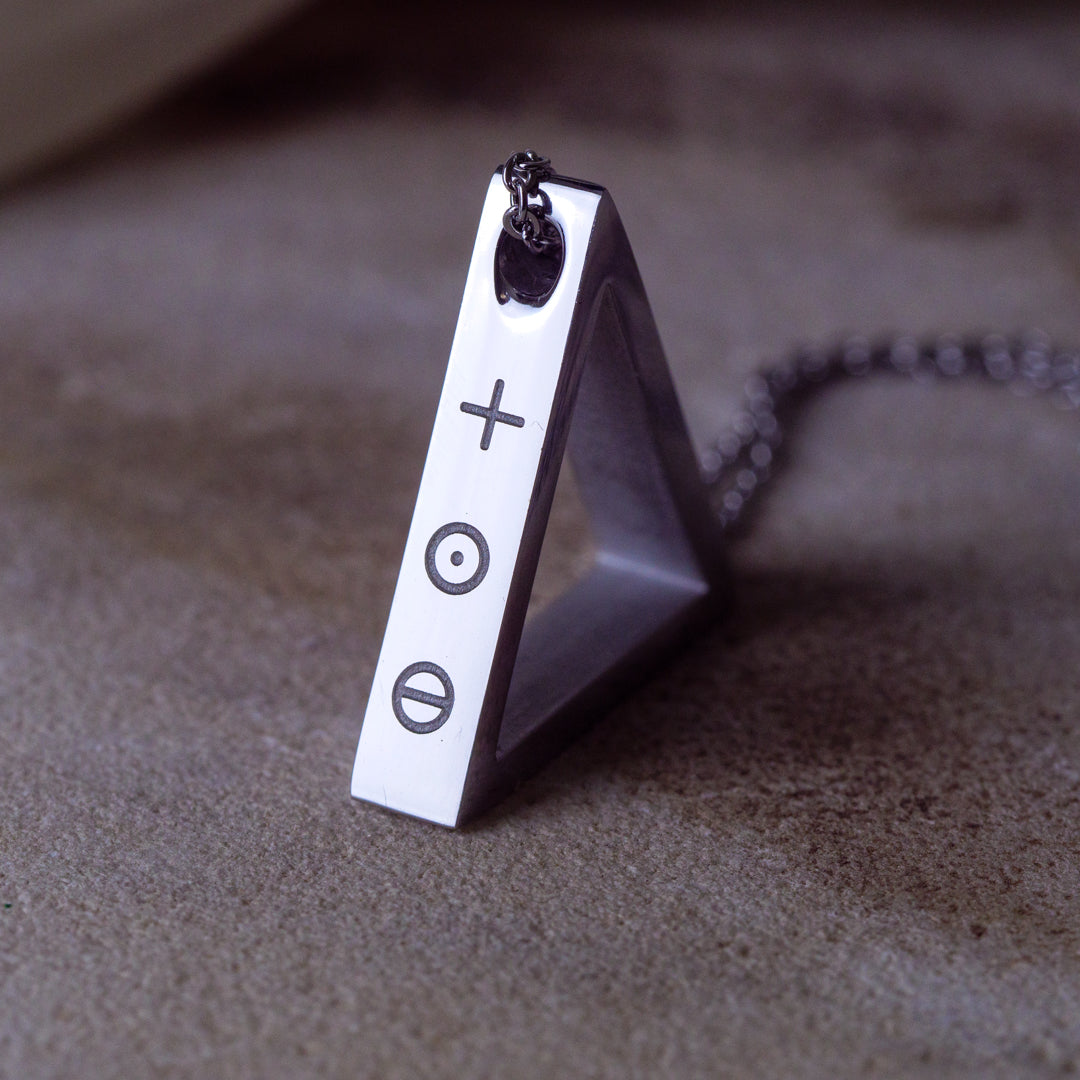 Triangle Elements Pendant - Rhodium