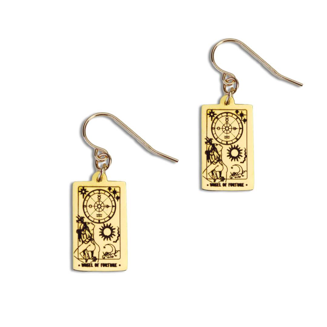 Wheel of Fortune Tarot Earrings 14K gold filled jewellery