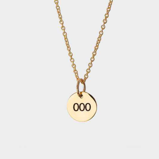 000 Angel Number Necklace - Gold