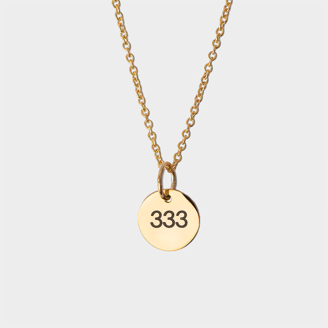 333 Angel Number Necklace - Gold