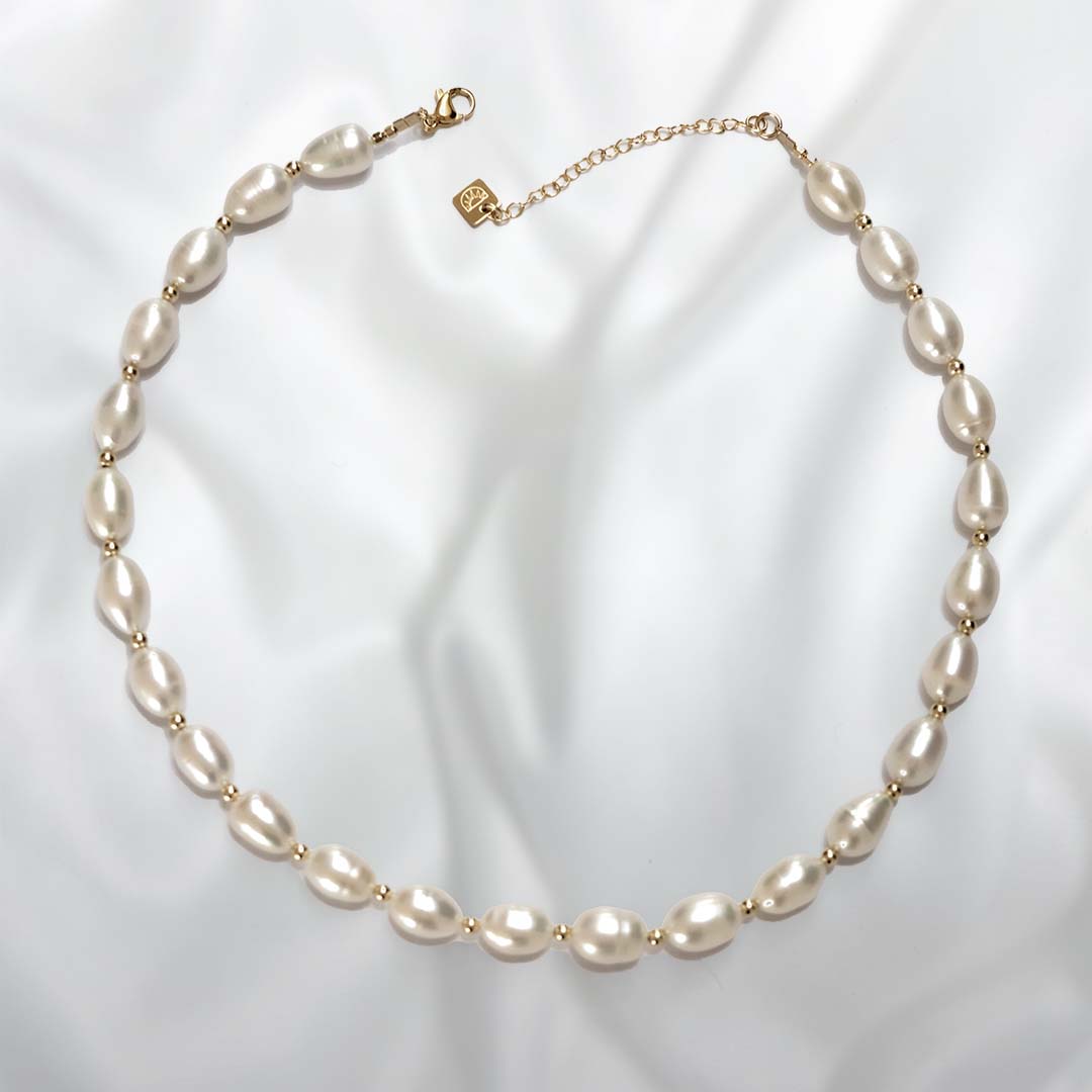 Audrey Pearl Necklace - Gold and Pearl