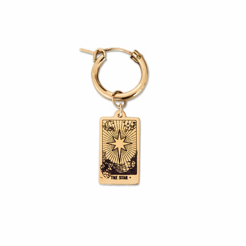 Star Tarot Hoop Earring - Gold