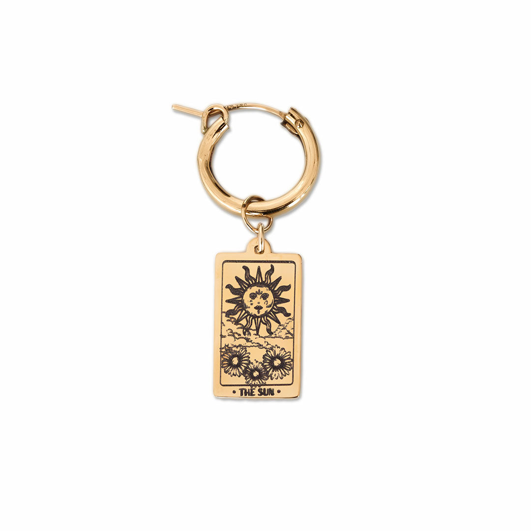 Sun Tarot Hoop Earring - Gold