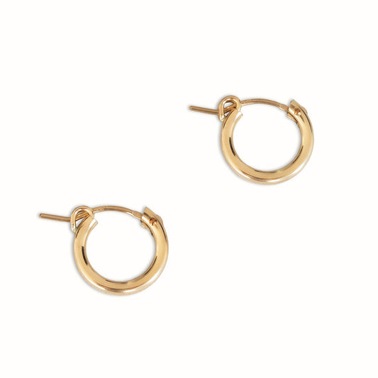 Classic Gold Hoop Earrings 13mm - Gold