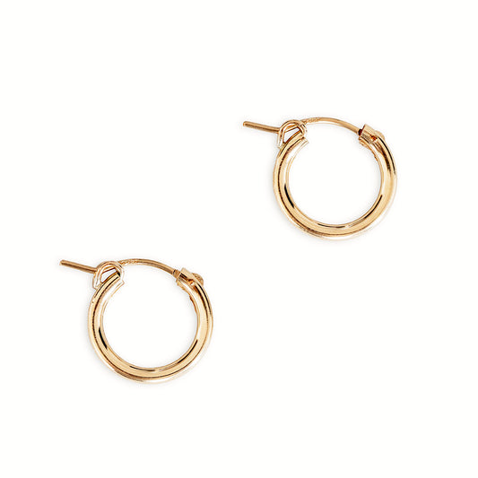 Classic Gold Hoop Earrings 15mm - Gold