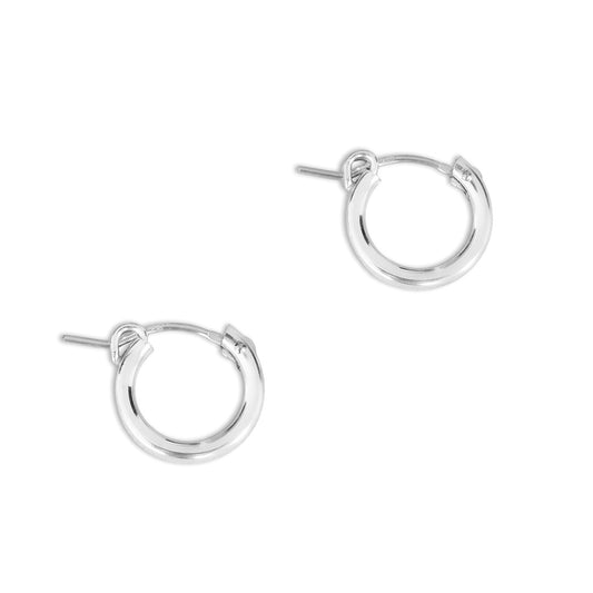 Classic Silver Hoop Earrings 13mm
