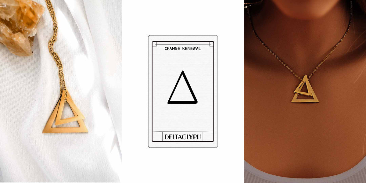 Double Deltaglyph necklace and meaning card layout
