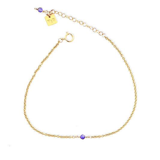 Lulu Anklet - Gold and Amethyst