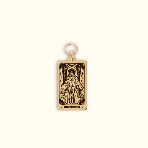 High Priestess Tarot Charm - Gold