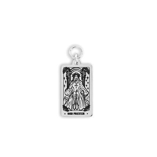 High Priestess Tarot Charm - Silver