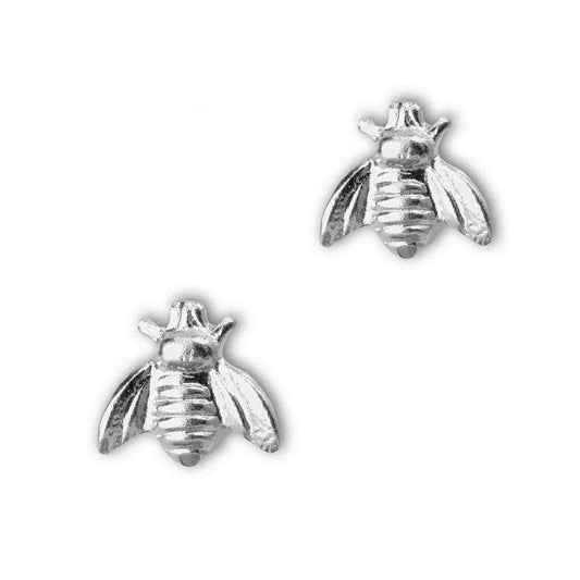 Bee Stud Earrings - silver