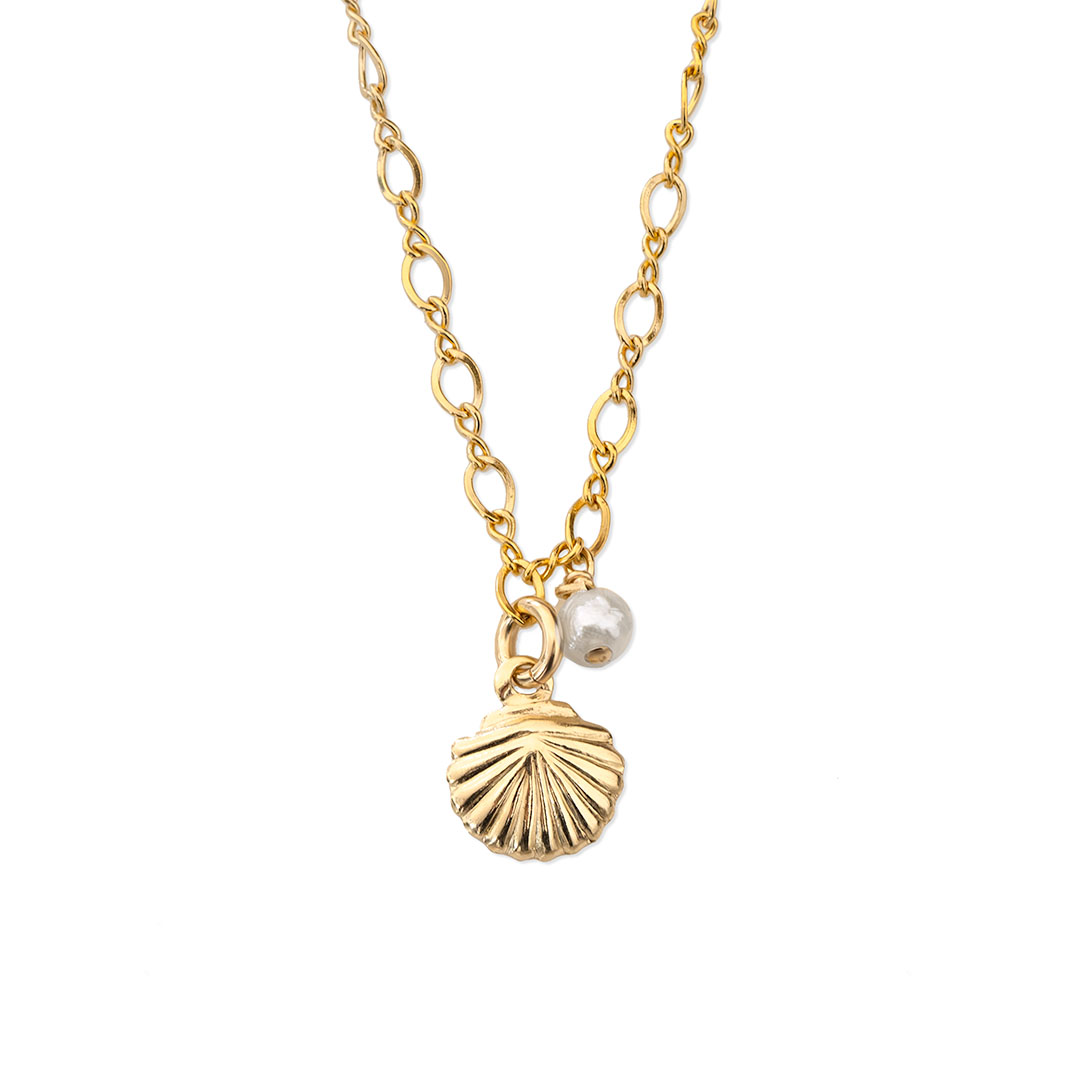 Impressions Shell Necklace Mini - Gold and Pearl