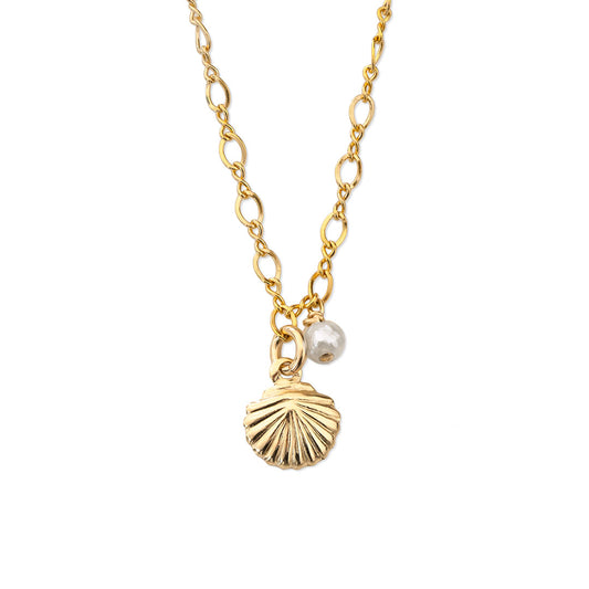 Impressions Shell Necklace Mini - Gold and Pearl