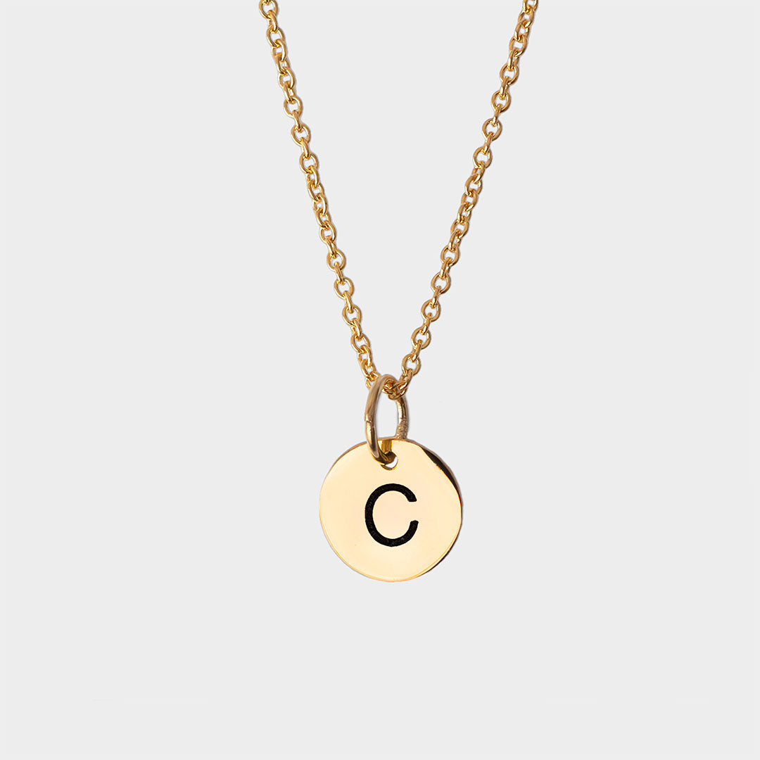 Initial Necklace C - Gold