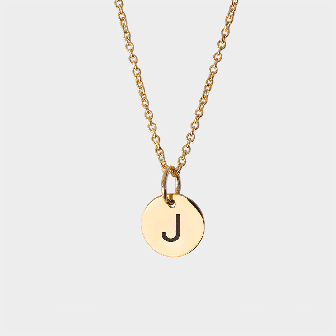 Initial Necklace J - Gold