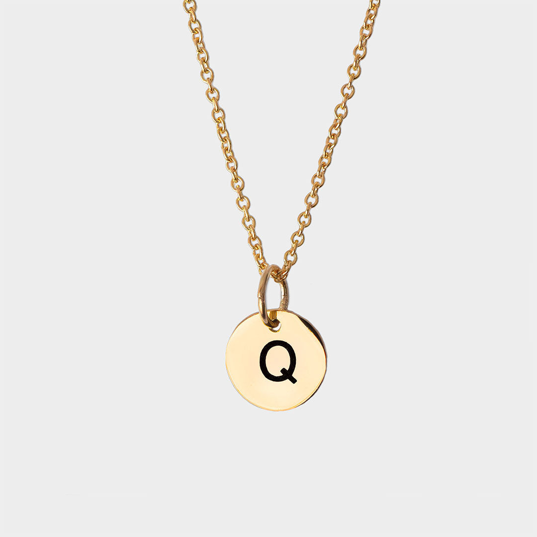 Initial Necklace Q - Gold
