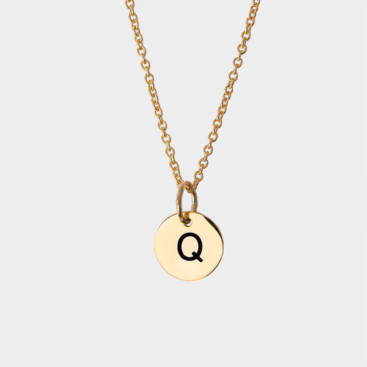 Initial Necklace Q - Gold