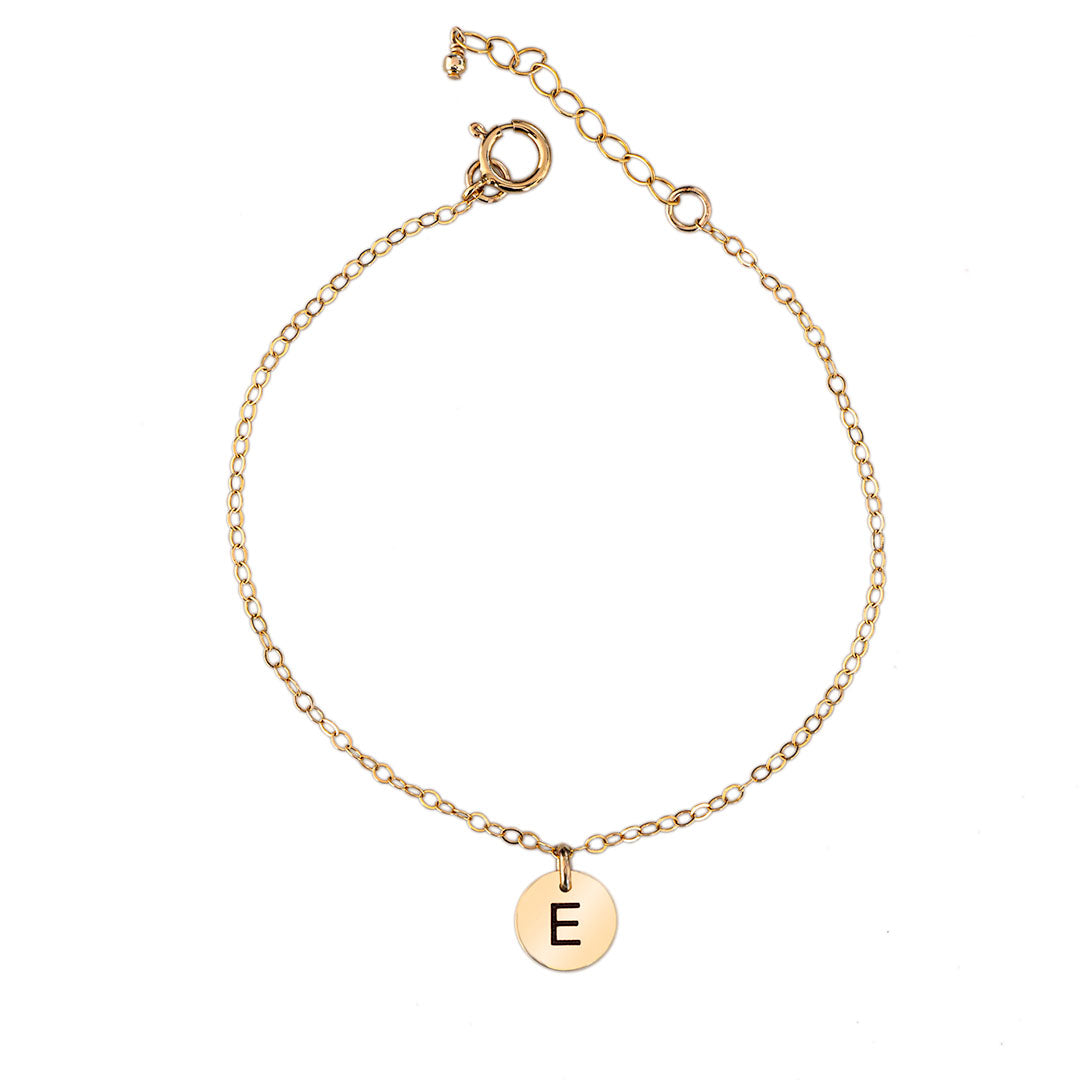 Initial Bracelet E - Gold