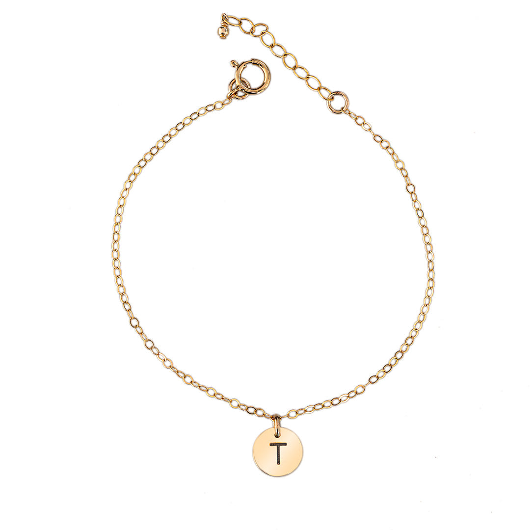 Initial Bracelet T - Gold