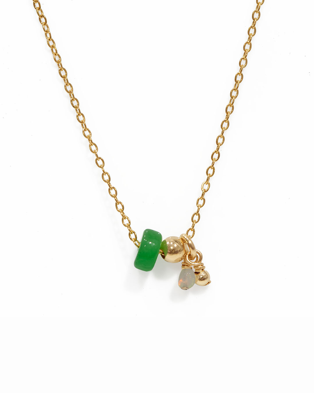 Jade & Opal Dream Weaver Necklace - Gold