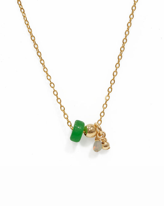 Jade & Opal Dream Weaver Necklace - Gold