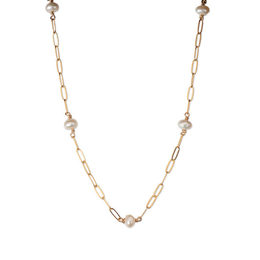 Lola Pearl Necklace - Gold and Pearl