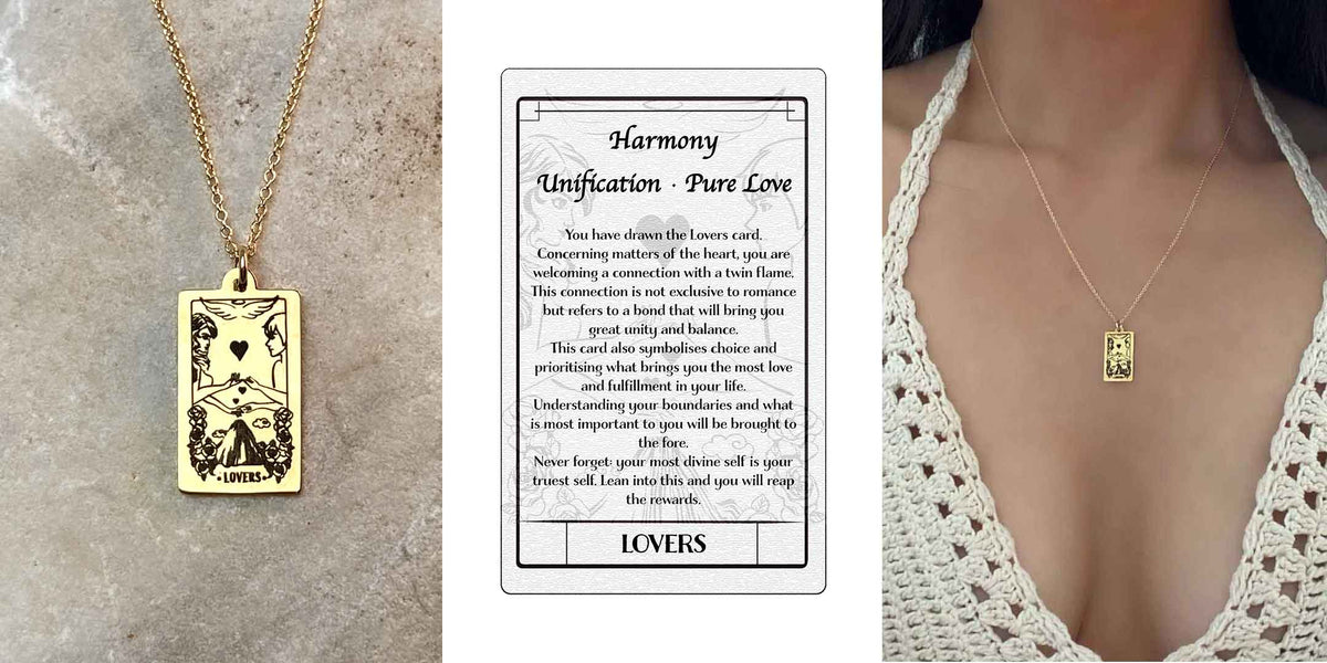 Lovers Tarot necklace and meaning card