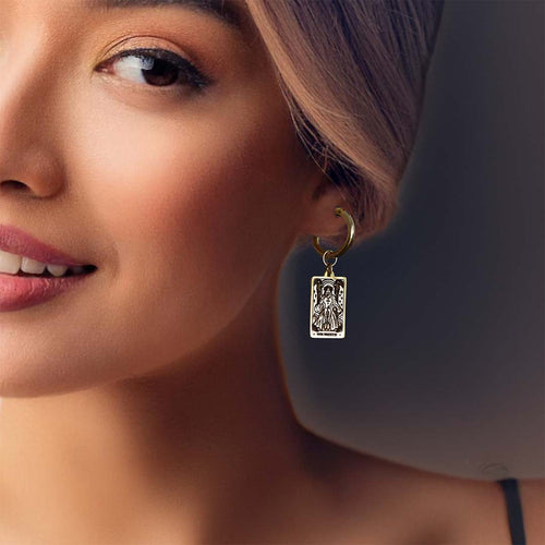 High Priestess Tarot Hoop Earring - Gold