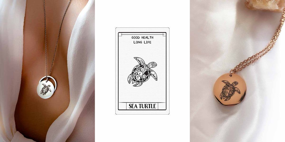 Sea Turtle Necklace and Meaning Card layout