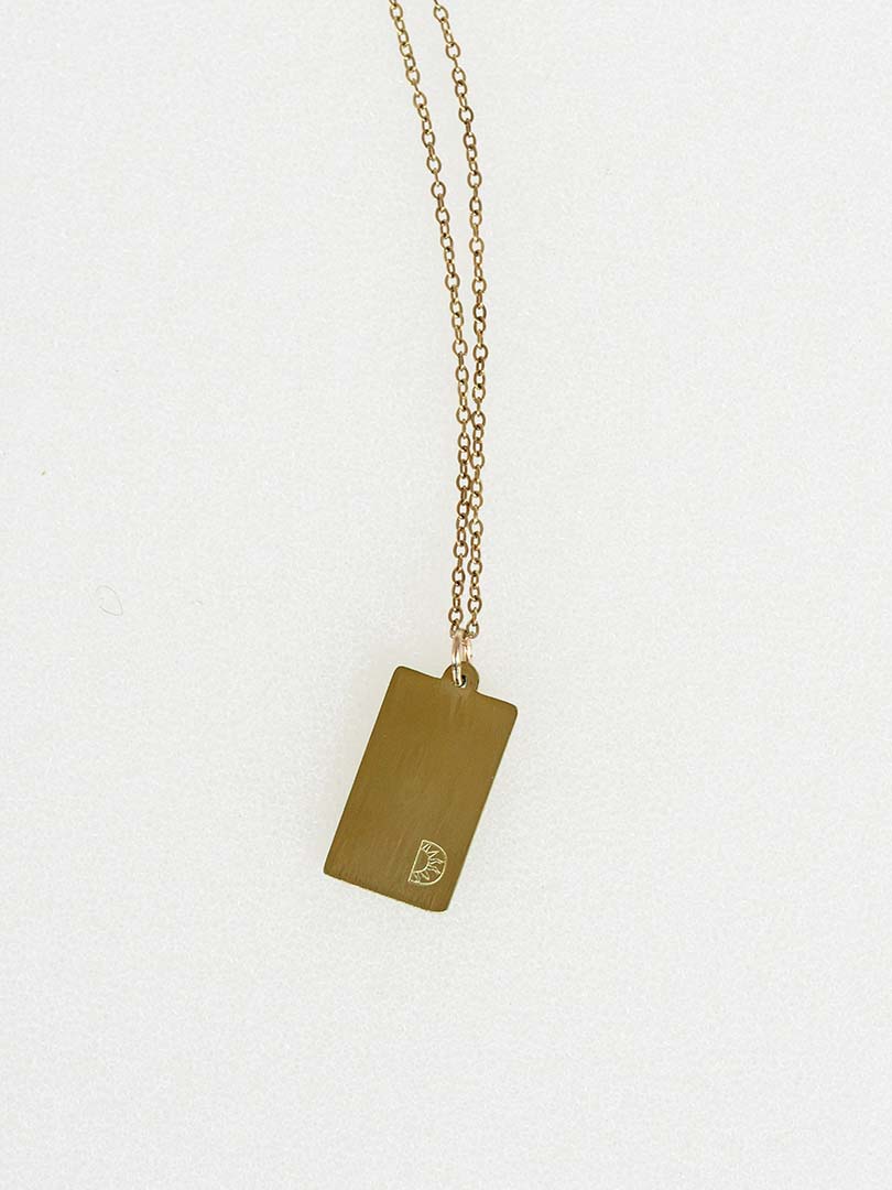 Tarot Necklace Gold back with sixD logo