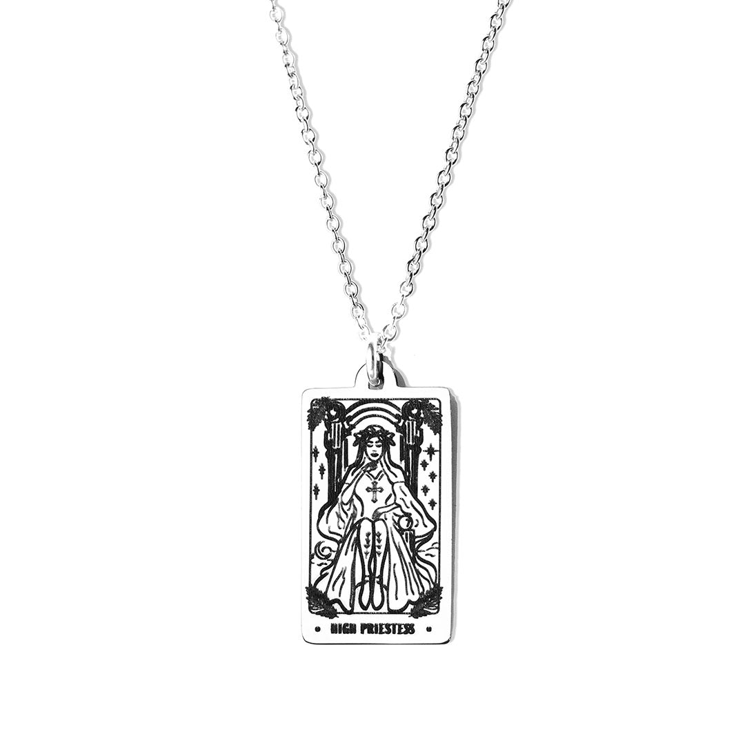 Tarot High Priestess Necklace - Silver