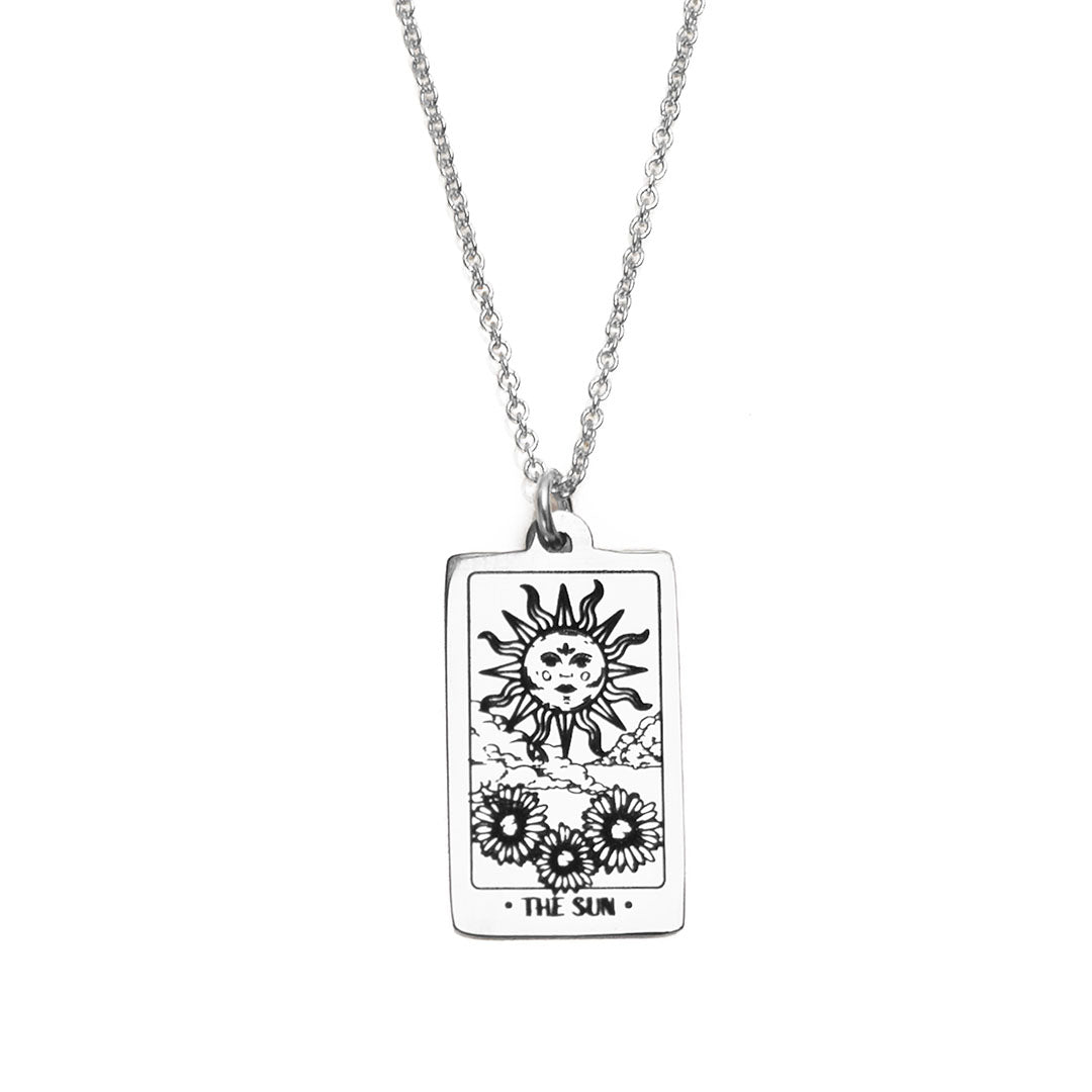 Tarot Sun Necklace - Silver