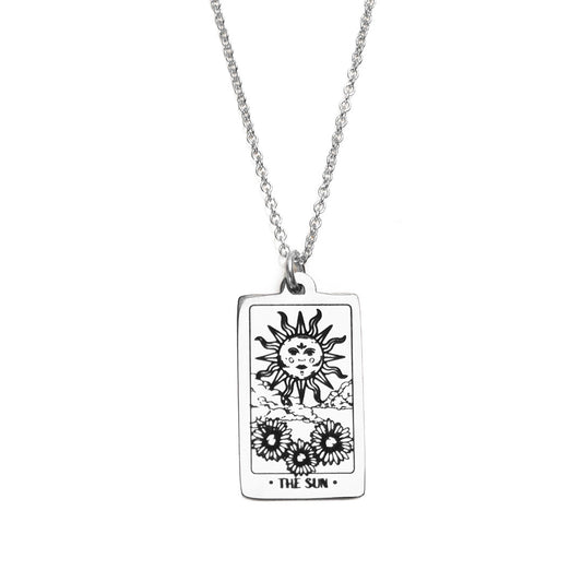 Tarot Sun Necklace - Silver