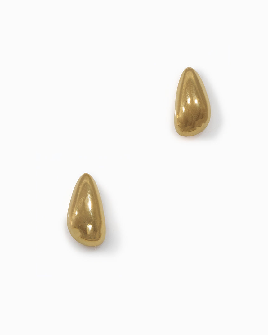 Teardrop Stud Earrings - Gold product shot