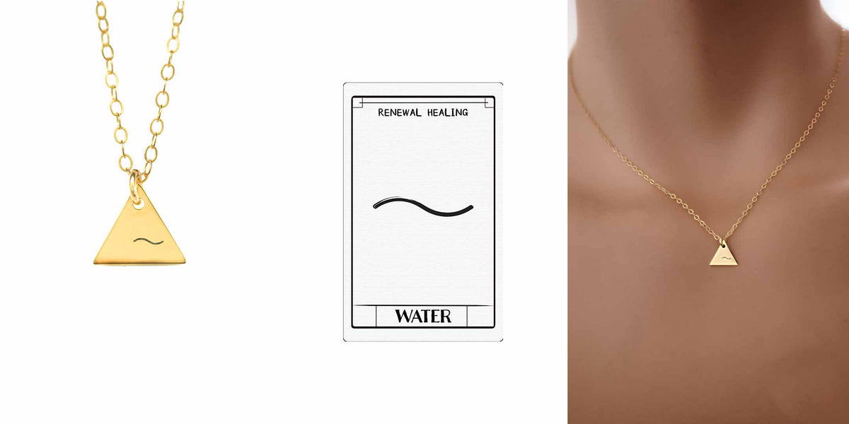 Water necklace and meaning card